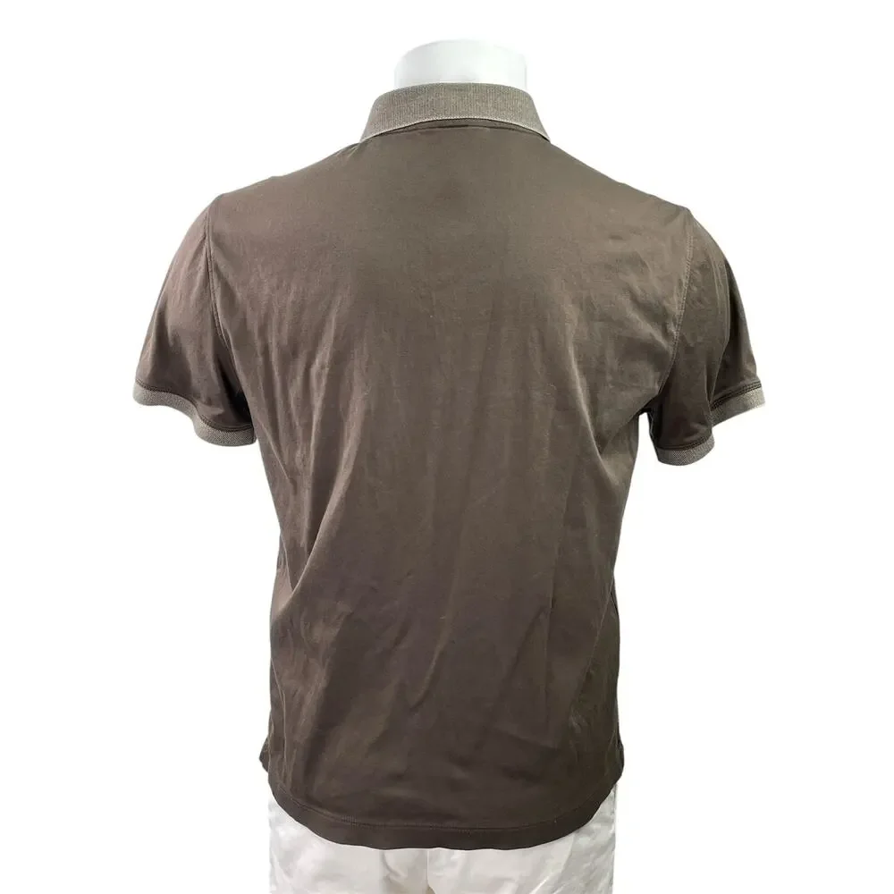 Banana Republic Luxe Touch Performance Mens Brown Short Sleeve Polo Shirt Size M